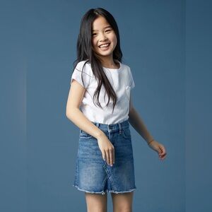 DL1961 Distressed Hem Denim Skirt, size 10